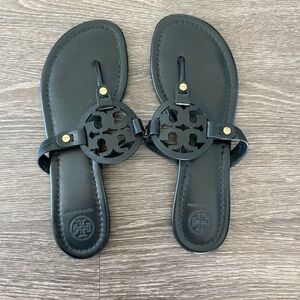 Tory Burch Miller Sandals (Black / Size: 8.5)